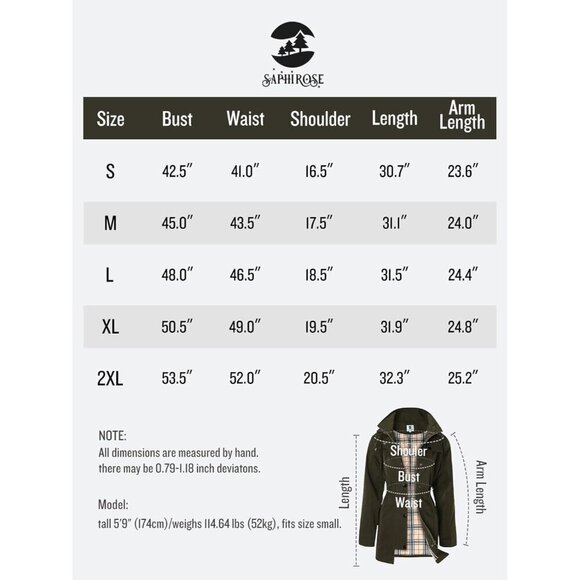 🆕Women's Army Green Waterproof Long Raincoat Windbreaker Jacket with Hood - Picture 7 of 7